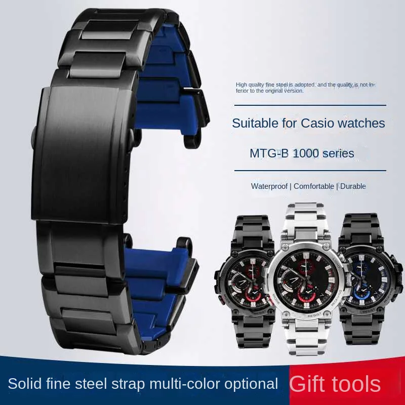 

For MTG Series Heart of Steel Casio G-SHOCK MTG-B1000 G1000 MTG-B2000 316L Fine Steel Watch Chain B1000 Strap With Tool Bracelet