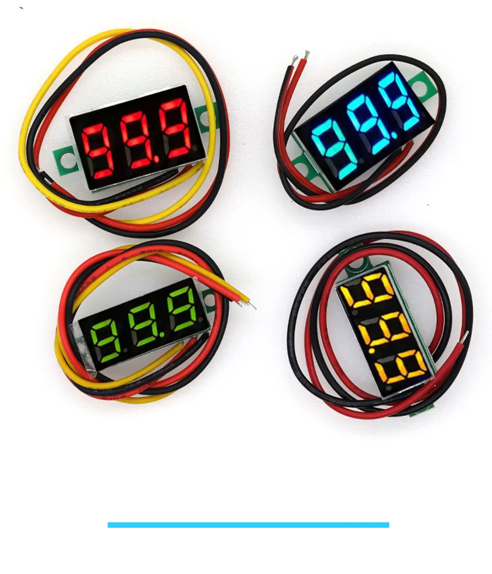 0,28/0,36 Zoll DC LED Digital Voltmeter 0-100V Spannungsmesser Auto Auto Mobile Power Spannungsprüfer Detektor 12V Rot Grün Blau – Detail 8