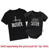New Big Sis Lil Bro Sibling Shirts Cotton Family Matching Brother Sister Outfits Black Kids Tees Tops Baby Romper Birthday Gifts 3