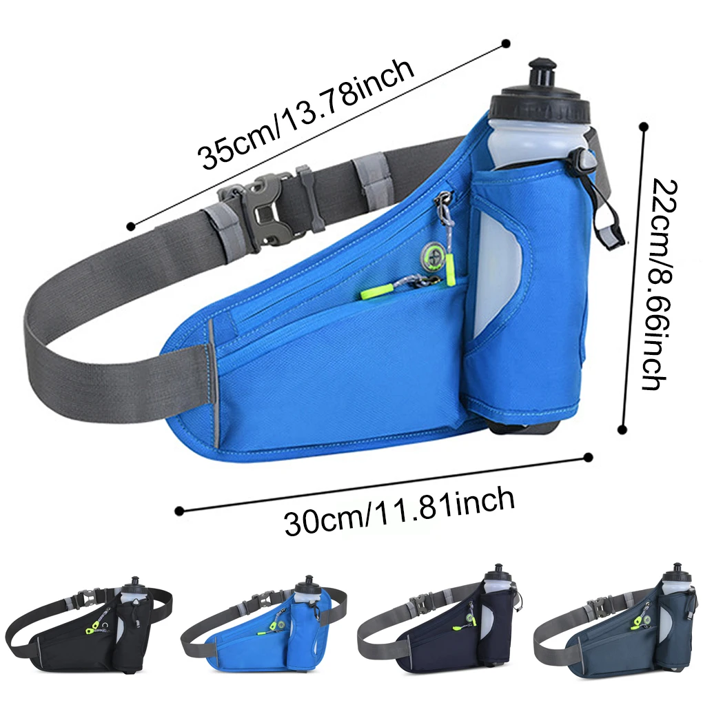 Sport Hydration Belt Bag Waterproof Adjustable Reflective Strap Breathable Cycling Shopping Water Bottle Holder 6