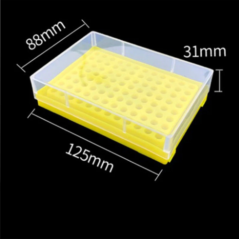 96-Well Laboratory plastics Centrifuge tube box Text Tube Rack, 0.2ml, with Transparent Lid, Pack of 3 piece
