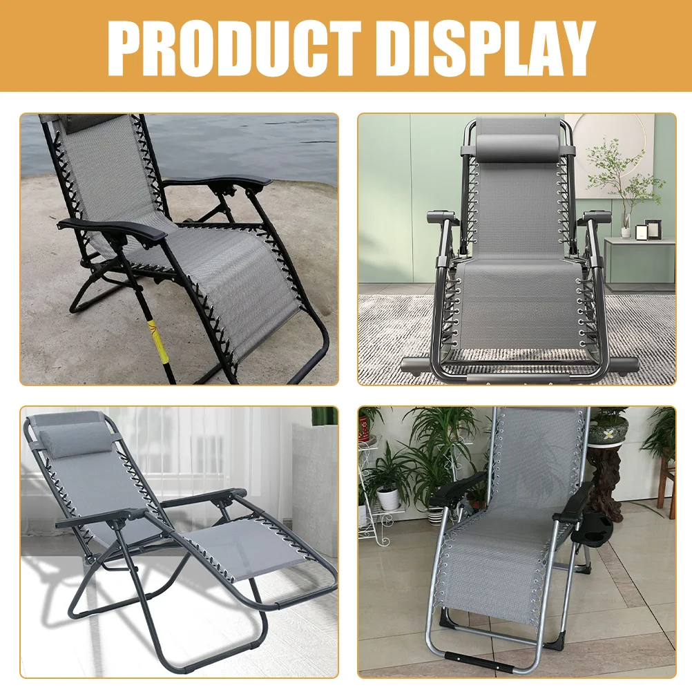 Grey Breathable Canvas Fabric Lounge Chair Replacement Cloth Outdoor Folding Deck Chairs Supplies Beach Fishing Patio Repair