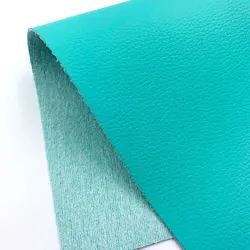 Litchi Textured Faux Leather Fabric for DIY Crafts and Upholstery (Turquoise Blue)