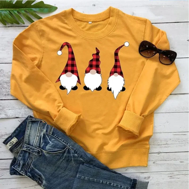Christmas Sweatshirt, Unisex Harajuku Print Sweatshirt Women Warm Women Sweatshirts Lady Fashion Streetwear y2k 100%cotton top