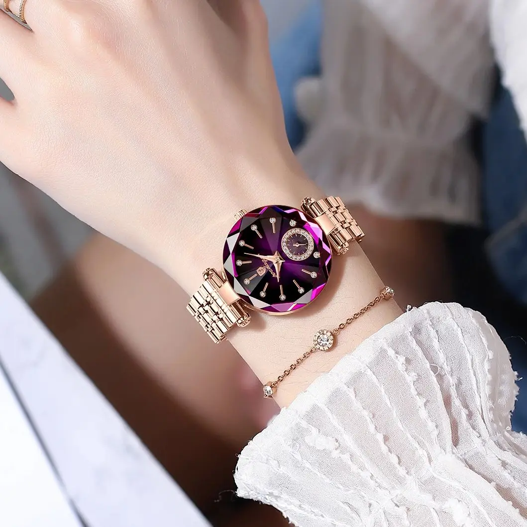 POEDAGAR Luxury Diamond Dial Woman Wristwatch Waterproof Stainless Steel Watch for Ladies Elegant Simple Quartz Women's Watches 6