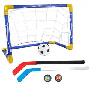 Hover Soccer Ball 2 In 1 High-Elasticity Anti-Bump Indoor Mini Floor Hockey Kids Indoor Goal Set Indoor Mini Goal Sports Set