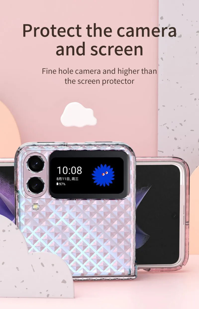Magic Transparent Case For Samsung Galaxy Z Flip 3 5G Folding Shockproof Silicone Plastic Clear Phone Cover for Samsung Z Flip3 z flip3 case