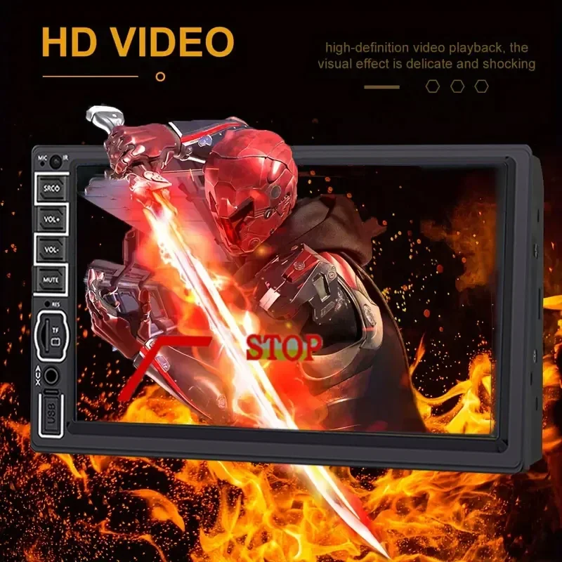 ?? 2 DIN HD 터치스크린 Queender 자동차 MP5 라디오 + 4LED 후방 카메라 미러 링크 블루투스 핸즈프리 FM/USB/TF/AUX 간편 설치