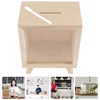 Wooden Piggy Bank Unopenable Savings Jar Kids Money Holder Storage Tip Box Donation Container Family Decor Item 4
