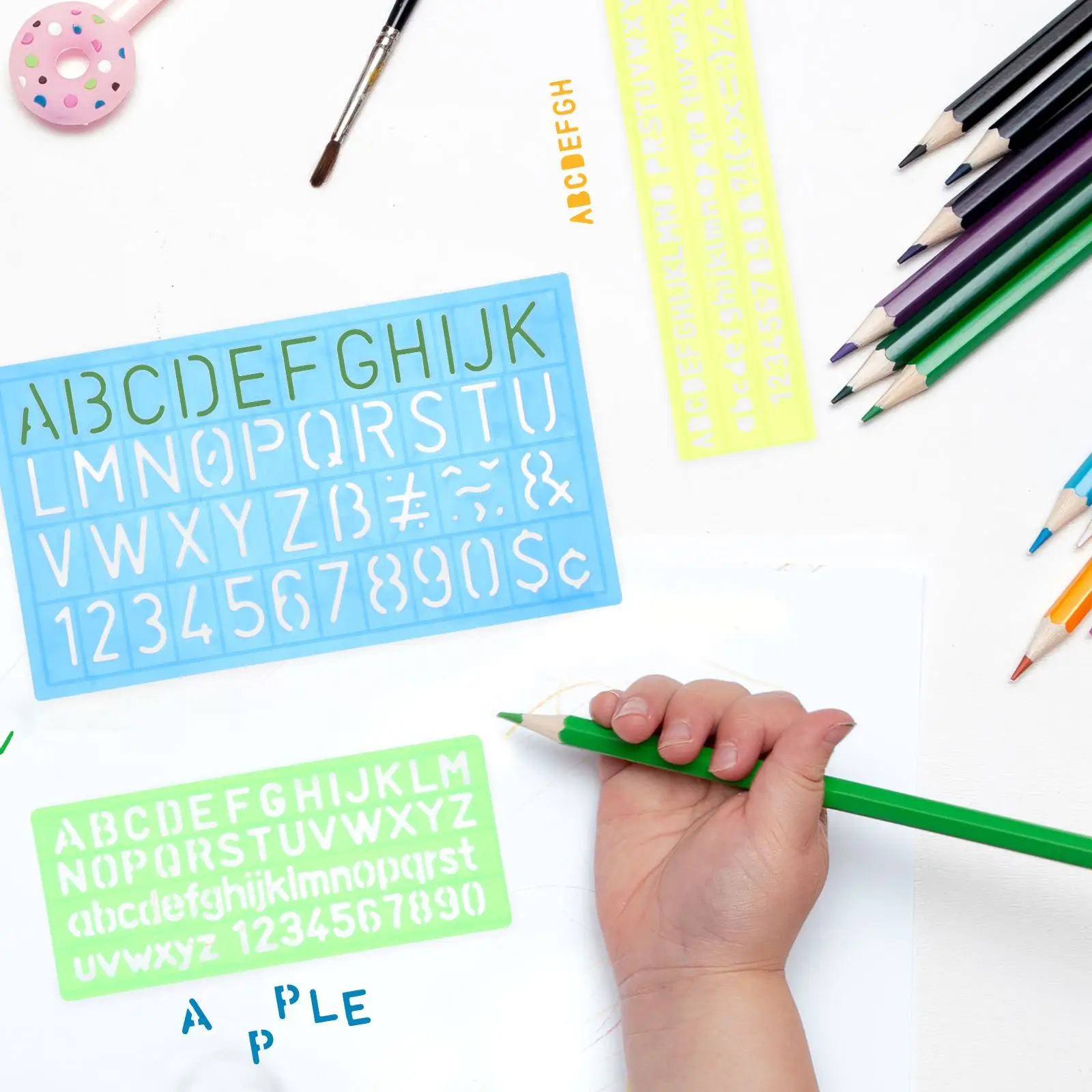 4Pcs Printing Stencils Letter Templates For Painting Compact Spray Letter Templates For Painting Household Printing