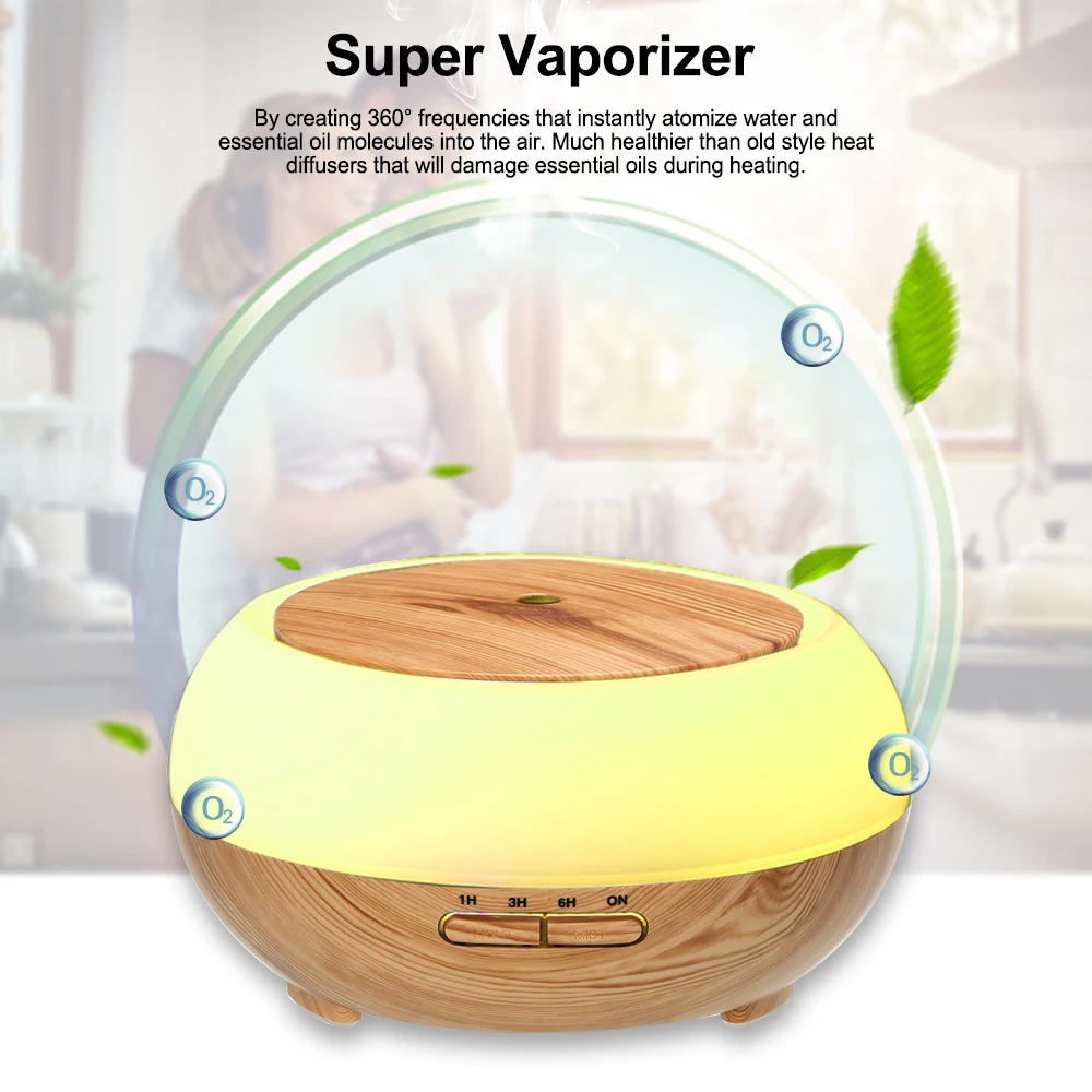 Smart Wifi Wireless LED Night Lamp 400ml Humidifier Essential Oil Aromatherapy Mist Diffuser Phone App Control Voice Control