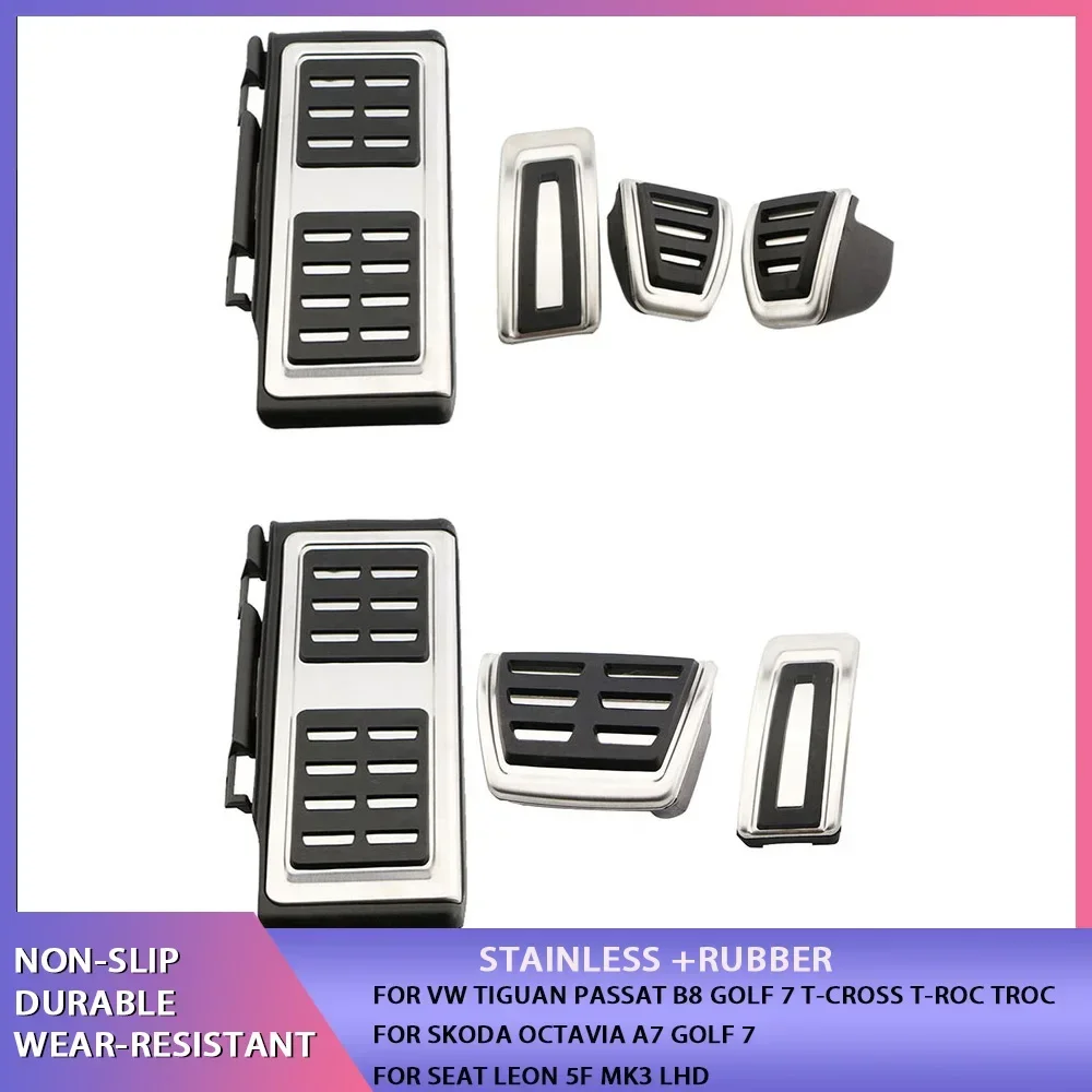 Stainless Steel Pedal Cover for VW GOLF 7 8 GTi MK7 Lamando POLO A05 Passat B8 Skoda Rapid Octavia 5E 5F A7 2014+ pedal cover stainless steel pedal cover
