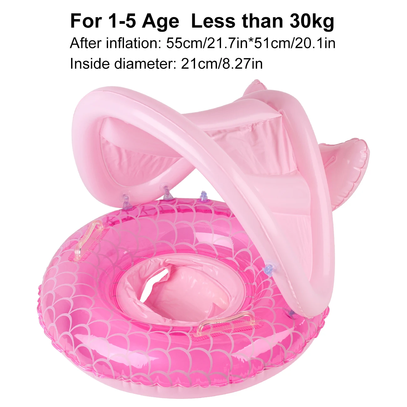 1PC Thick Pink Mermaid Covered Swimming Pool Float, Water Inflatable Swim Ring, Floating Underarm Ring, Inflatable Underarm Ring swimming ring,swimming pool float