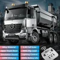 1:20 Large Simulation Scratch RC Dump Truck Remote Control Alloy Material 16CH 30KG Load Oped Door Remote Control Truck 1