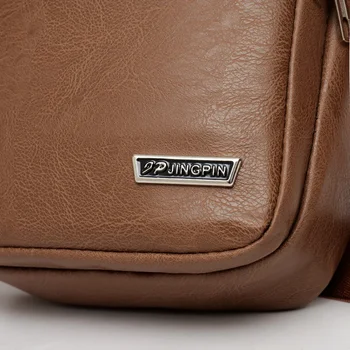 حقيبة رجالية، حقيبة كتف مفردة من جلد البولي يوريثان، متعددة الطبقات، سحاب، سعة كبيرة، حقيبة كروس للاستخدام اليومي، العمل، السفر، الأعمال 4