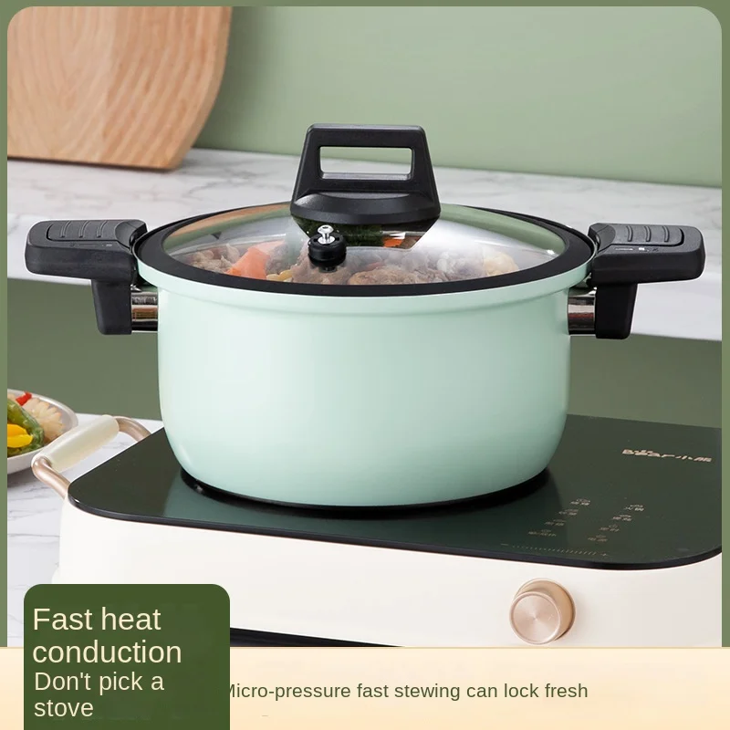 마이크로 압력 스테인리스 스틸 수프 냄비, 가정용 대용량 논스틱 냄비, 수프 냄비, 다기능 냄비 압력 쿠커