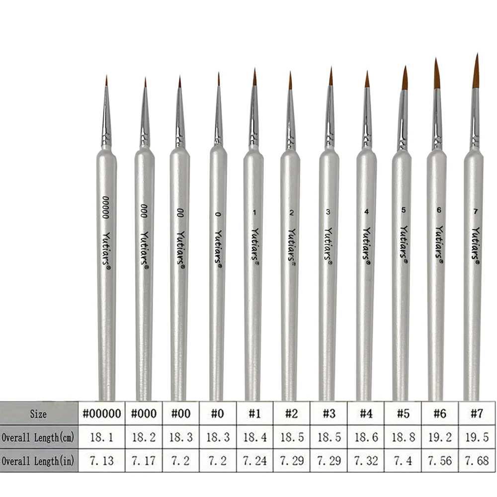Premium Pearly White Miniature Paint Brush Set - Soft Goat Hair, Wooden Handles for Model Painting & Crafts 2