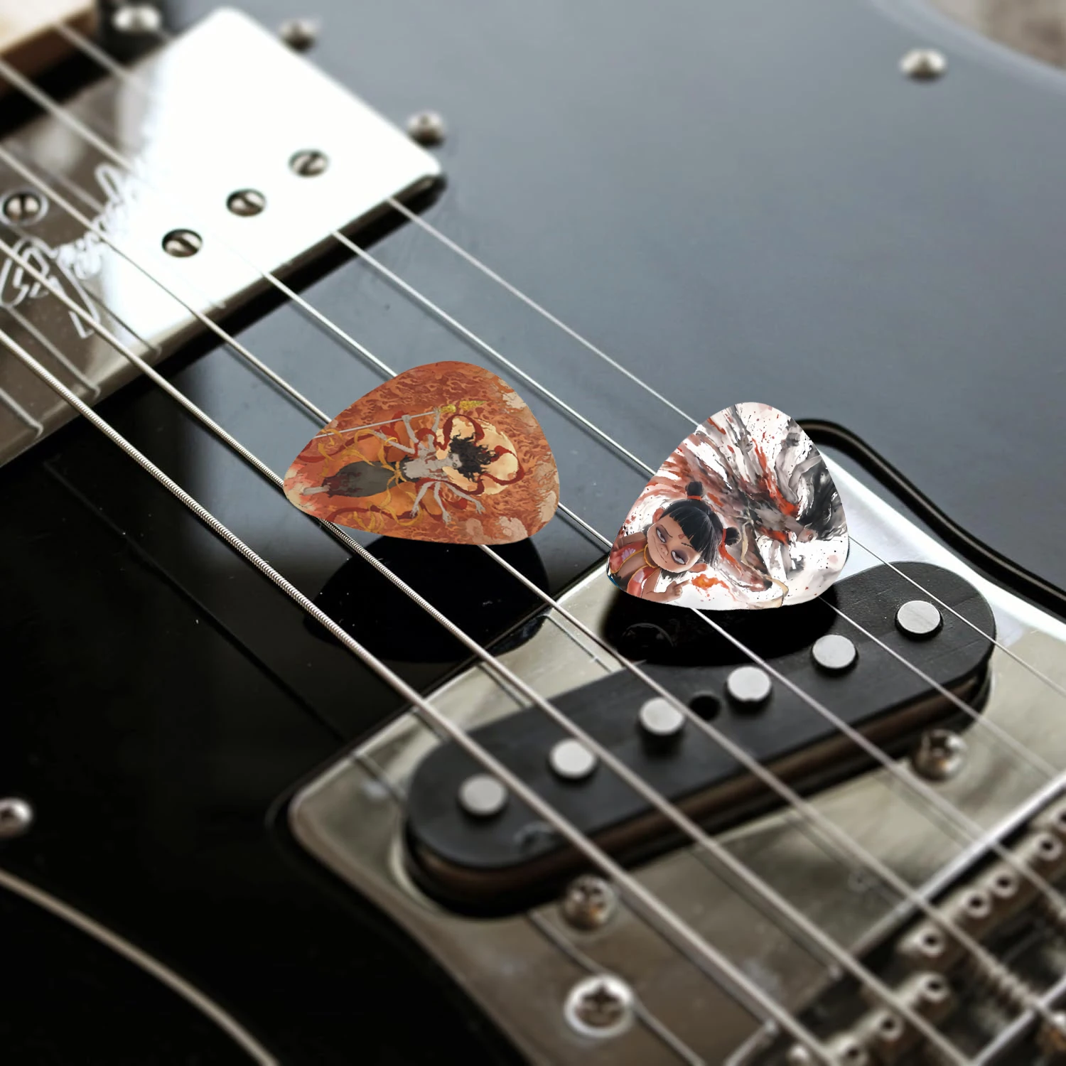 12-Piece / Set Nezha 2 Themed Multicolor Guitar Picks Set-ABS Material for Electric/Acoustic Guitar and Bass Accessories