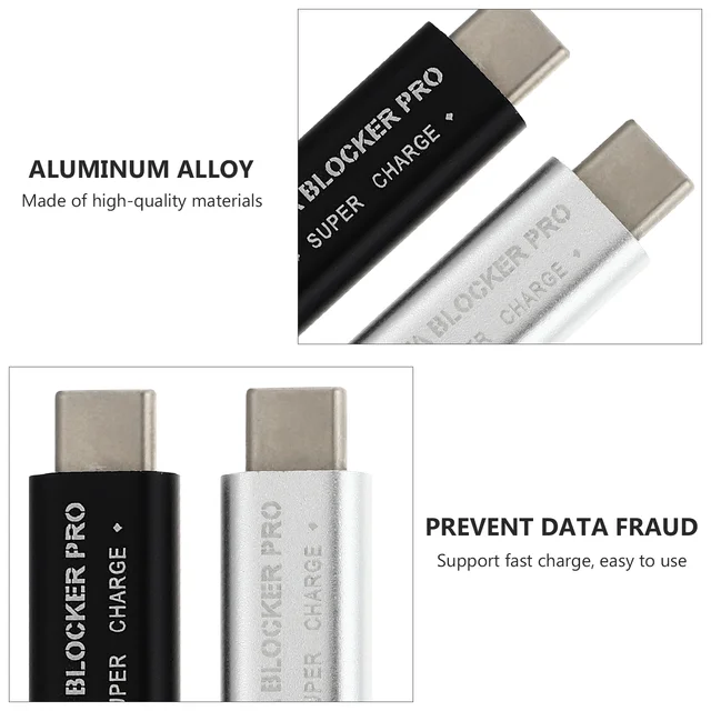 USB Type-C Data Blocker Juice Jacking Prevention Gender Change Connector