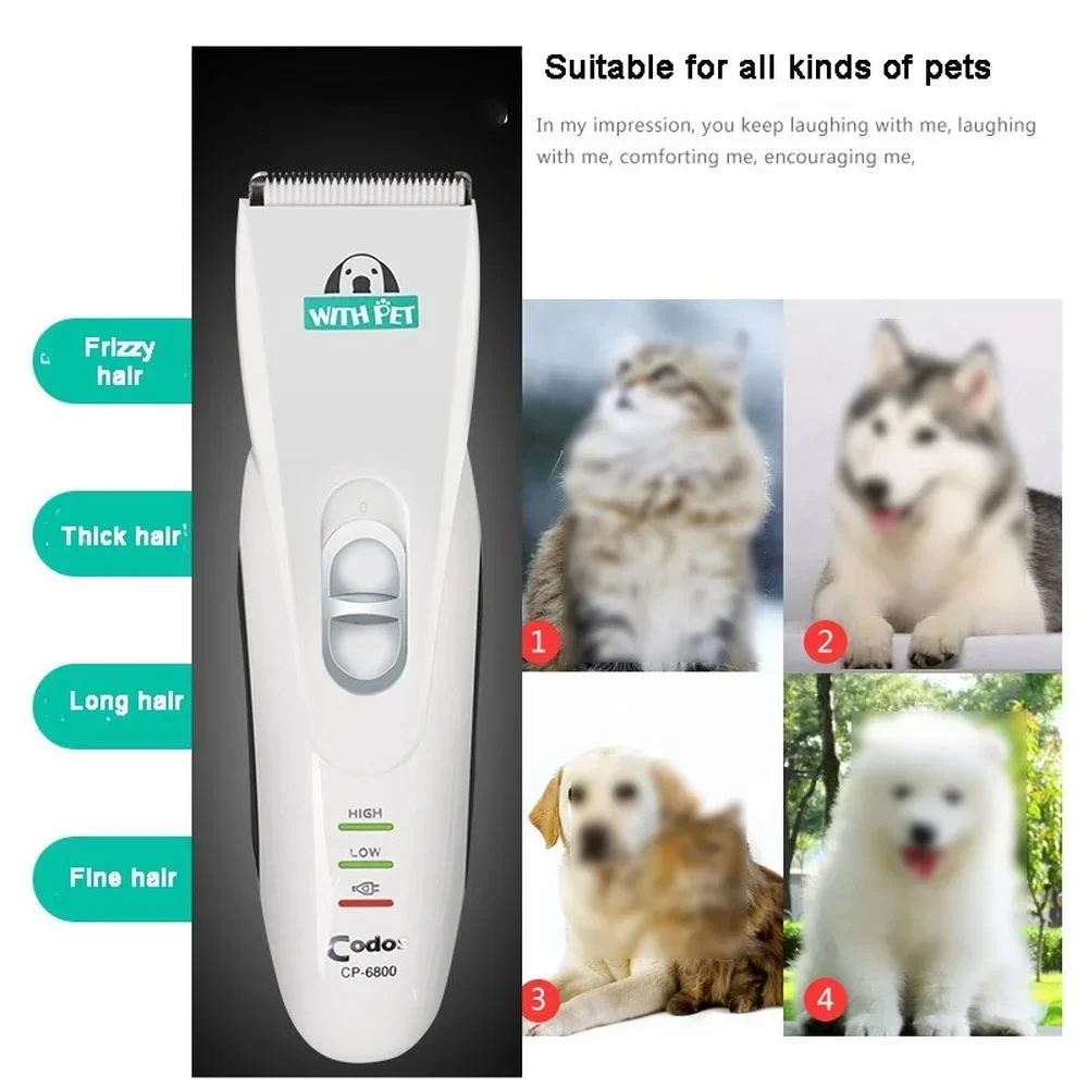 Codos CP6800 Rechargeable Cat Dog Hair Trimmer Electrical Hair Clipper Remover Cutter Grooming Dog Cut Machine