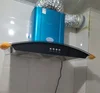 90cm Island Range Hood with Low Noise Vertical Chimney Extractor Home Appliance Kitchen Cooker Hood LED Light Copper Housing 6