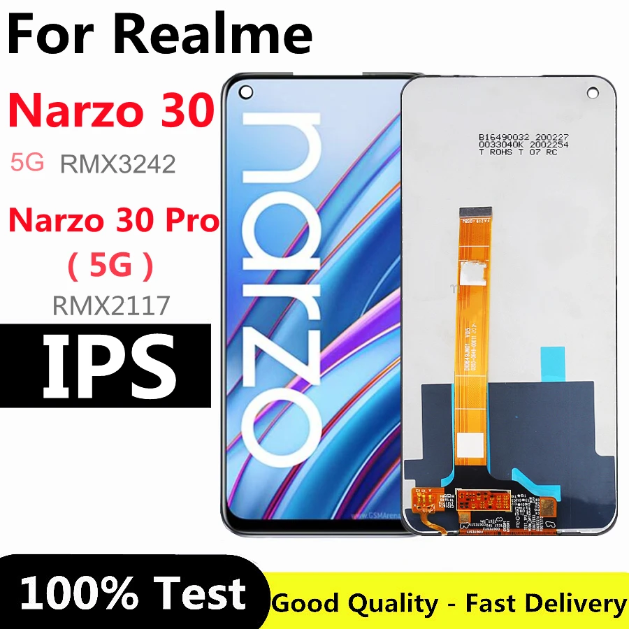 6.5 "Per Realme Narzo 30 5G Lcd Rmx3242 Display Touch Screen Per Realme Narzo 30 Pro 5G Display Rmx2117 Schermo Lcd