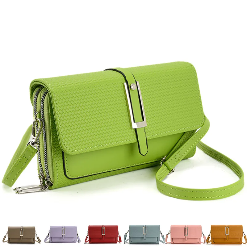 

Women Wallet Single Shoulder Crossbody Cell Phone Bag Fashion Mini Purse Versatile Satchel Multi Card Position Money Bag Keycase