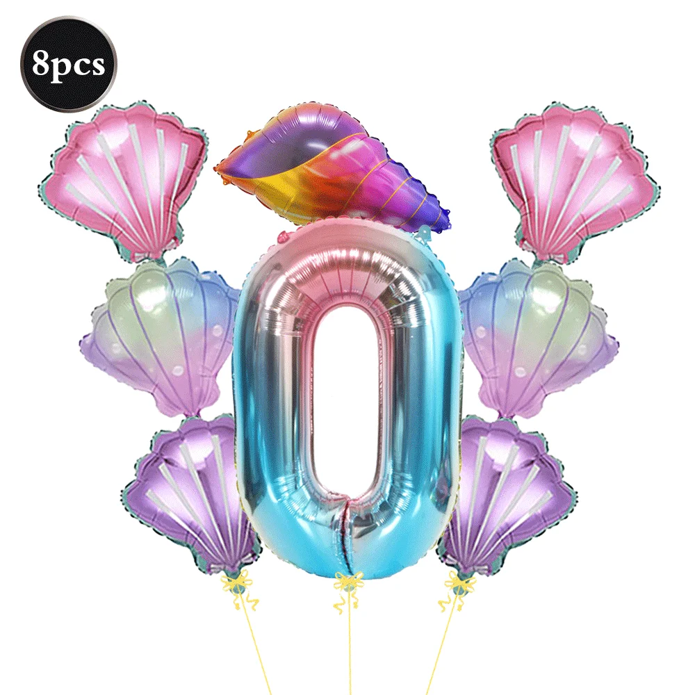 Meerjungfrau Geburtstag Dekorationen Meerjungfrau Teller Servietten Tischdecke Luftballons Kuchen Topper Banner Mädchen Geburtstag Meerjungfrau Party Supplies – Detail 7