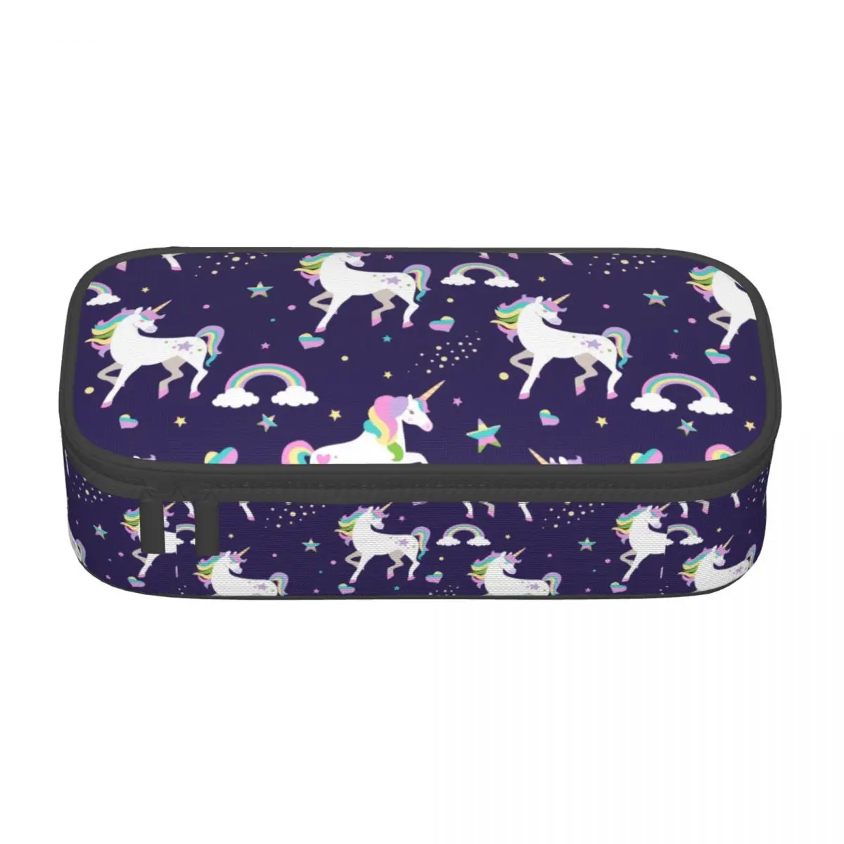 소녀 소년을위한 사용자 정의 귀여운 패션 유니콘 연필 케이스 대용량 펜 상자 가방 학교 용품