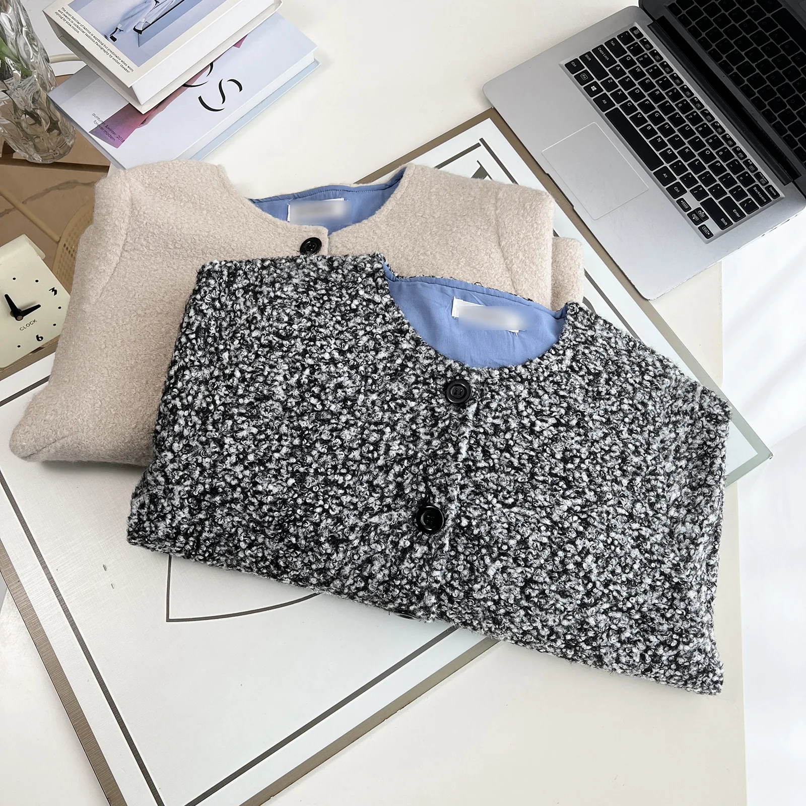 XXXXL Fashion Plus Size Women's Woolen Coat Autumn And Winter New Chic Style single-breasted Jacket 1742