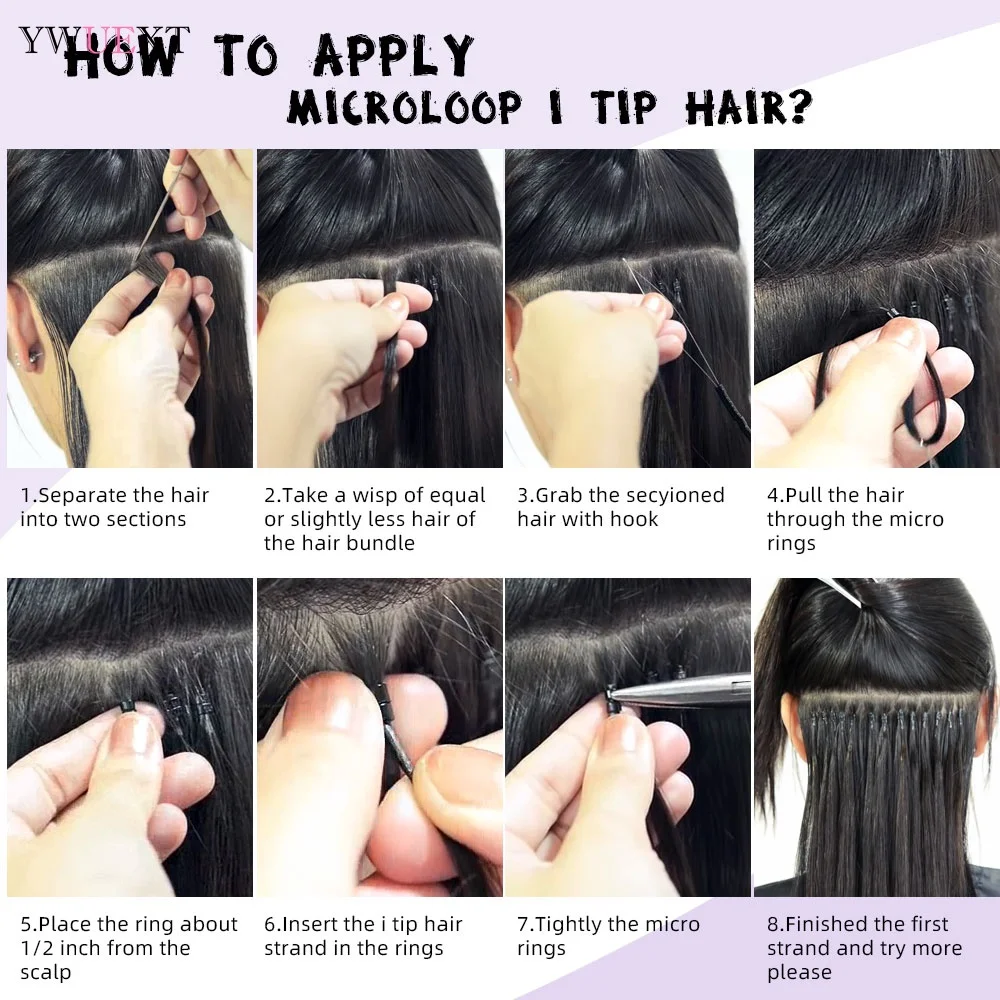 Loose Deep Wave Micro Link I Tip Hair Extensions 12"-26" Brazilian Virgin Human Hair Micro Ring 50pcs/pack