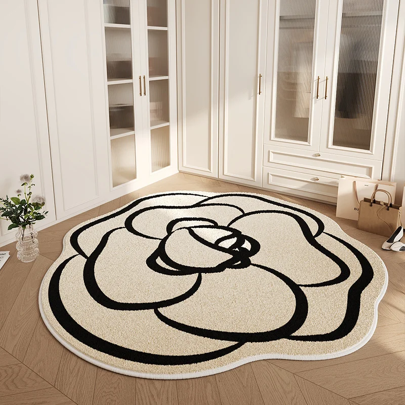 

Irregular Living Room Decoration Carpet Fluffy Soft Cloakroom Sofa Large Carpets French Cream Bedroom Bedside Plush Thicken Rug