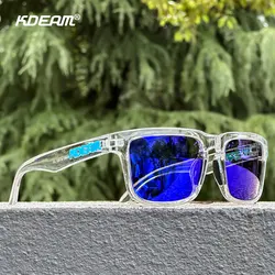 Unisex Polarized Square Sunglasses with Anti-Blue Light Coating for Outdoor and Digital Use (C61 Mirrored Blue)