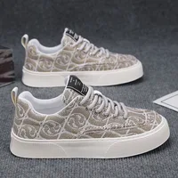 2024 Designer Men's Shoes Trendy Printed Chunky Sneakers New Soft Sole Embroidered Canvas Shoes Men Casual Shoe Tenis Masculino 1