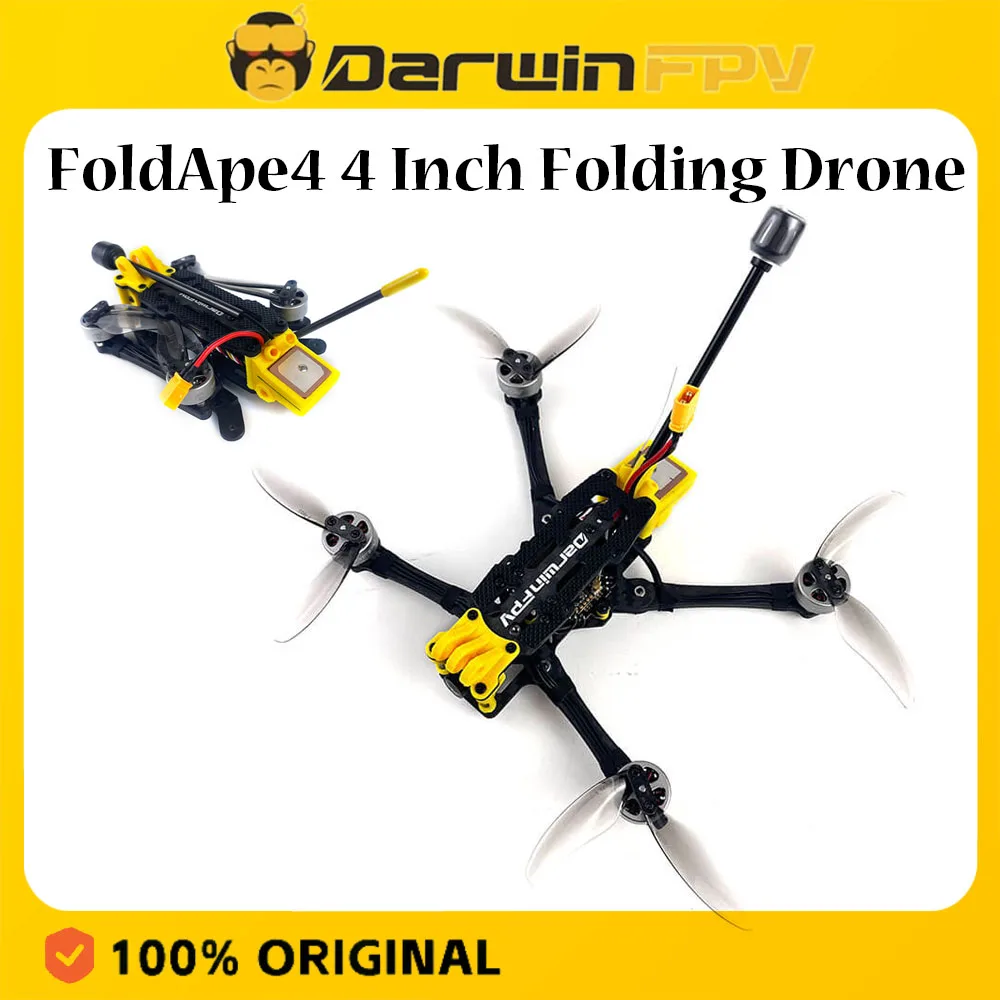 DarwinFPV FoldApe4 Drone FPV Micro 4" Foldable Analog ELRS BNF