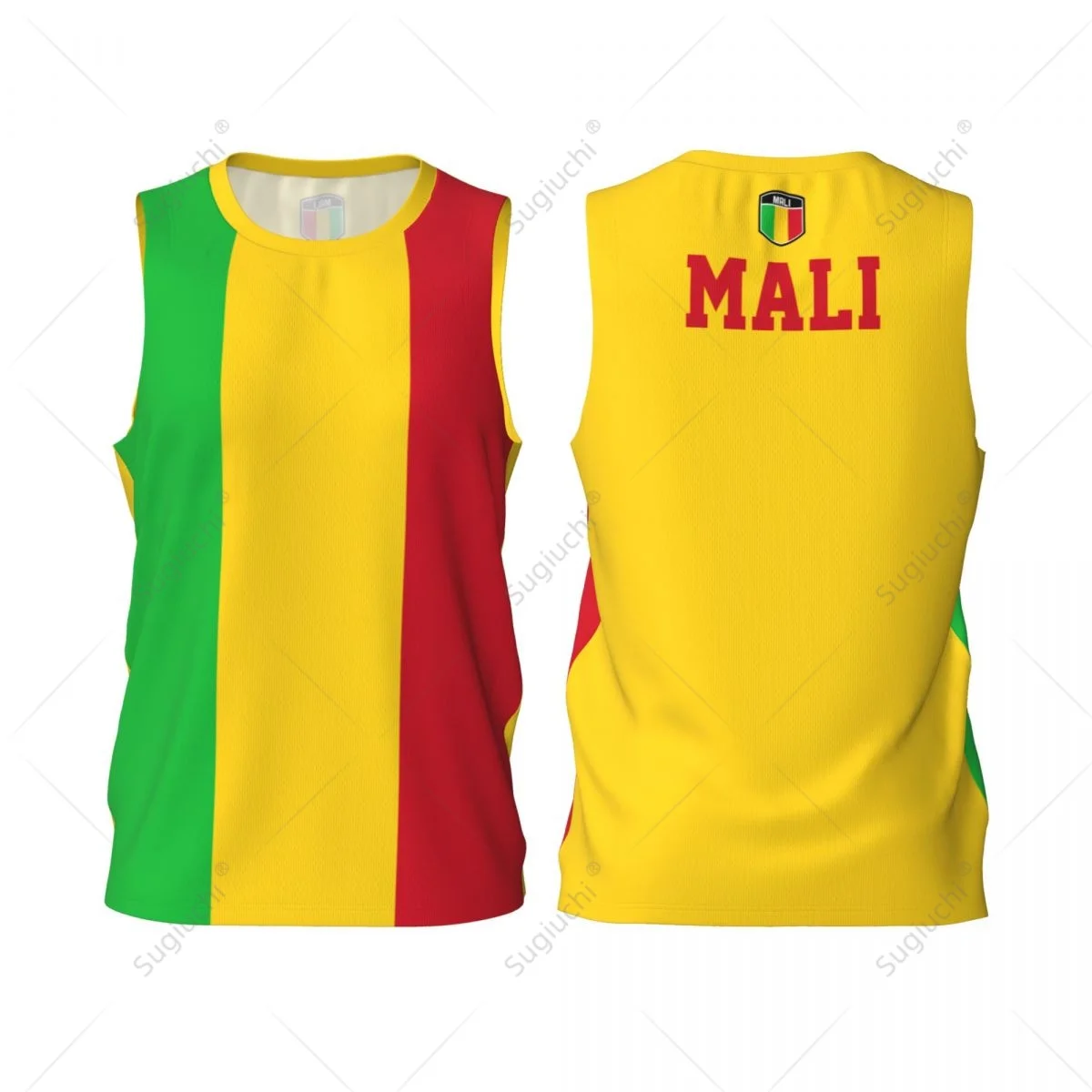 thumbnail image 1 of Camiseta deportiva de baloncesto para hombre con la bandera de Mali, para correr, fitness, multifunción, sin mangas, con nombre personalizado exclusivo, 1 of 4