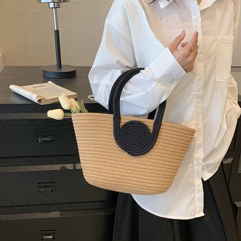 

High Quality Women's Bag Fashion Patch Summer New Straw Fashion Versatile Handmade Messenger Handbag Bolsas Femininas 가방