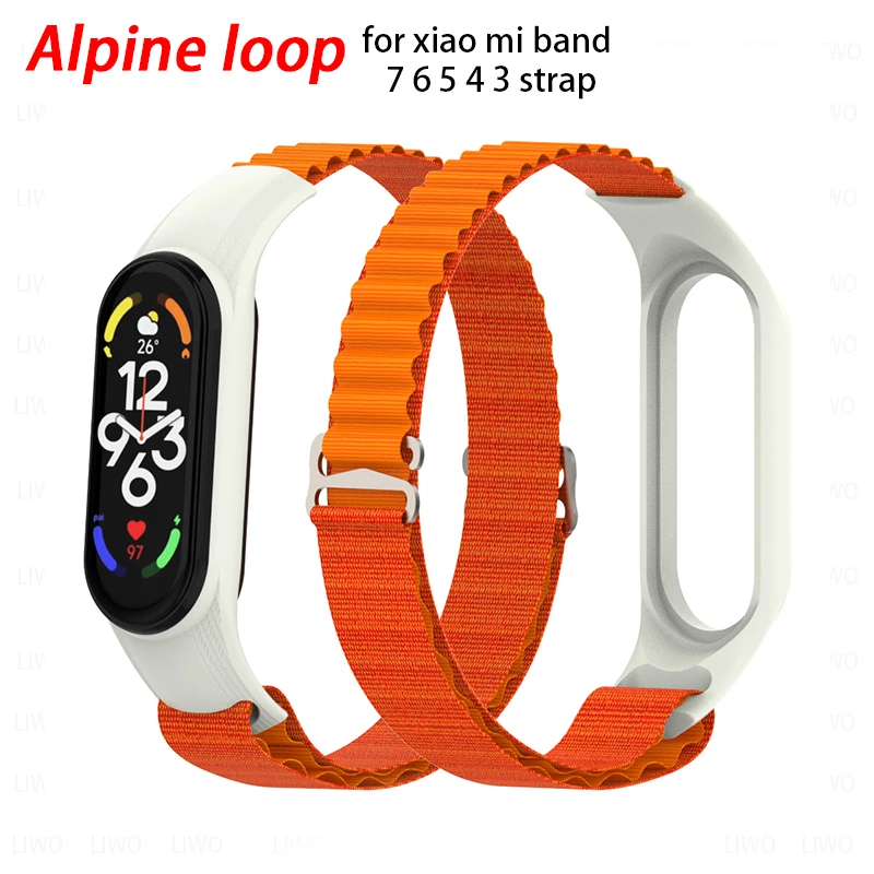 

Alpine Loop Band For xiaomi Mi band 6 7 Strap Wristband Sport Nylon Replacement Bracelet Correa Smartwatch Accessories Miband543