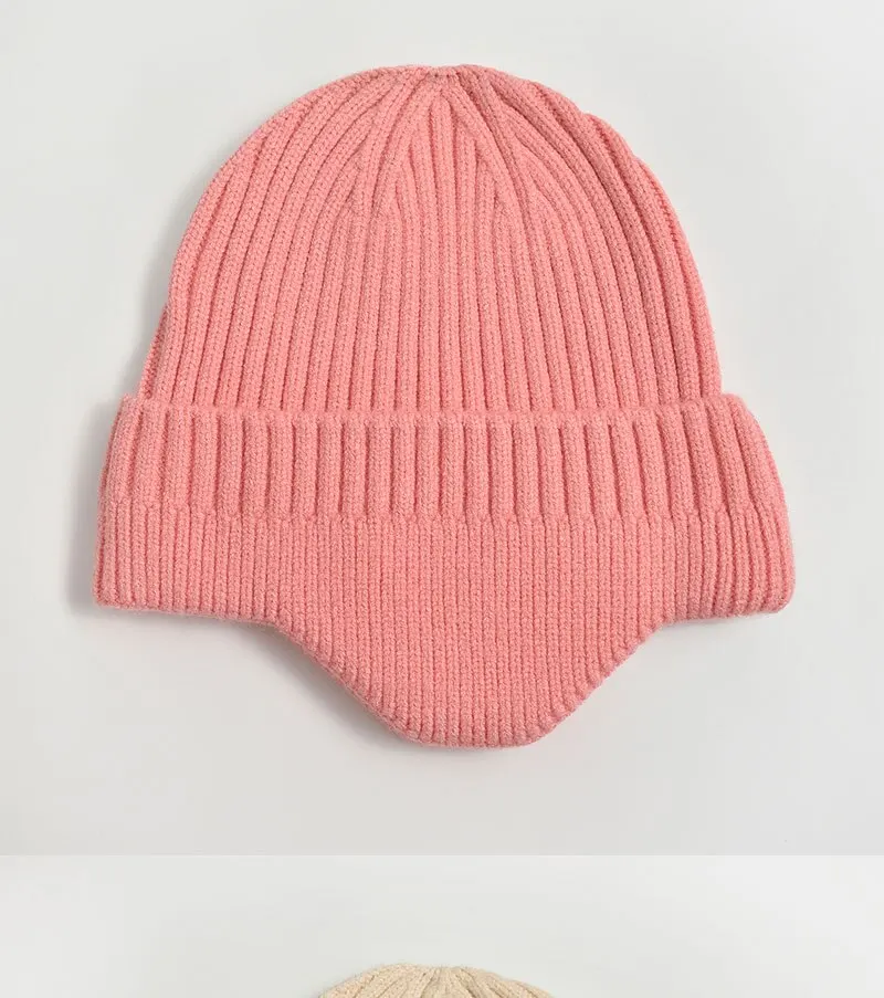 Winter Männer und Frauen Gestrickte Woolen Mode Im Freien Einfarbig Verdickt Warme Ohr Schutz Reiten Kalten Abdeckung Hut_voghion.com