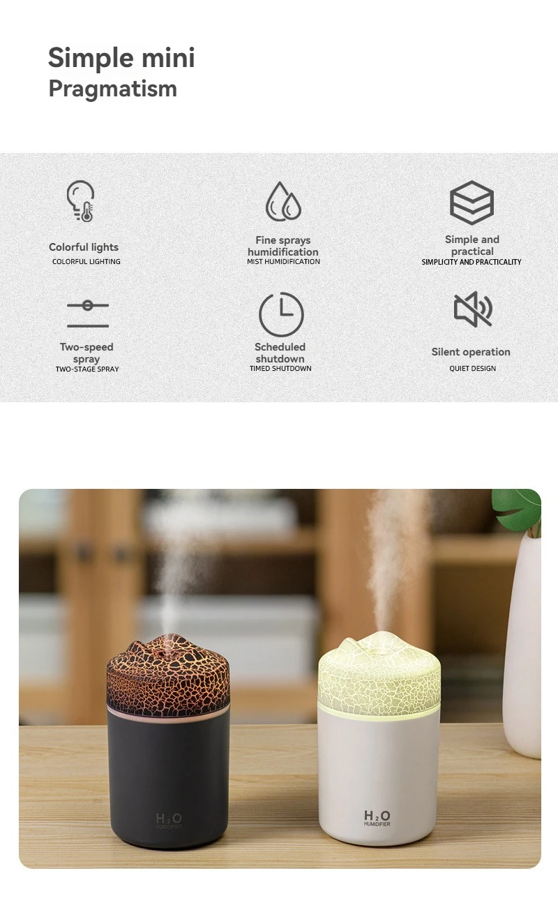 Description Picture 3 of itemUSB-Powered Volcano-Style Humidifier with RGB Lights for Car, Home, and Desktop - Ultra-Quiet Operation