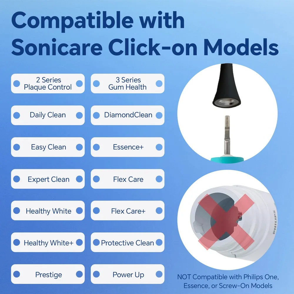 2 4 8 12 Pcs Compatible with Philips Electric Toothbrush Soft Replacement Brush Heads, Toothbrushes Head Refills for 4100 4300