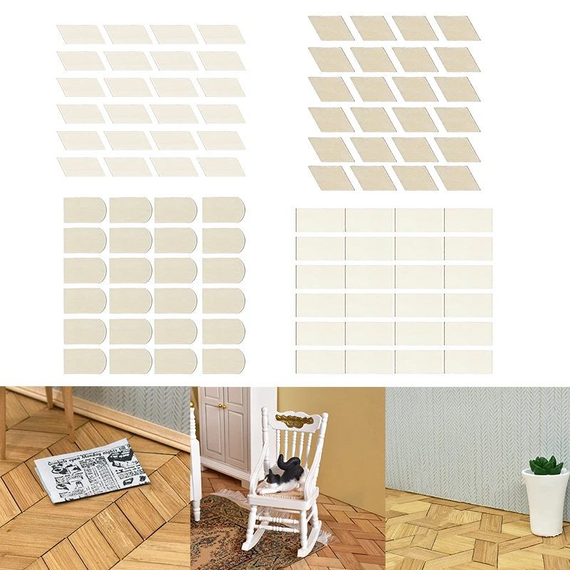 

24Pcs 1:12 Dollhouse Miniature Floor Tiles Rectangle Rhombus Floor House Model Decor Toy Doll House Accessories