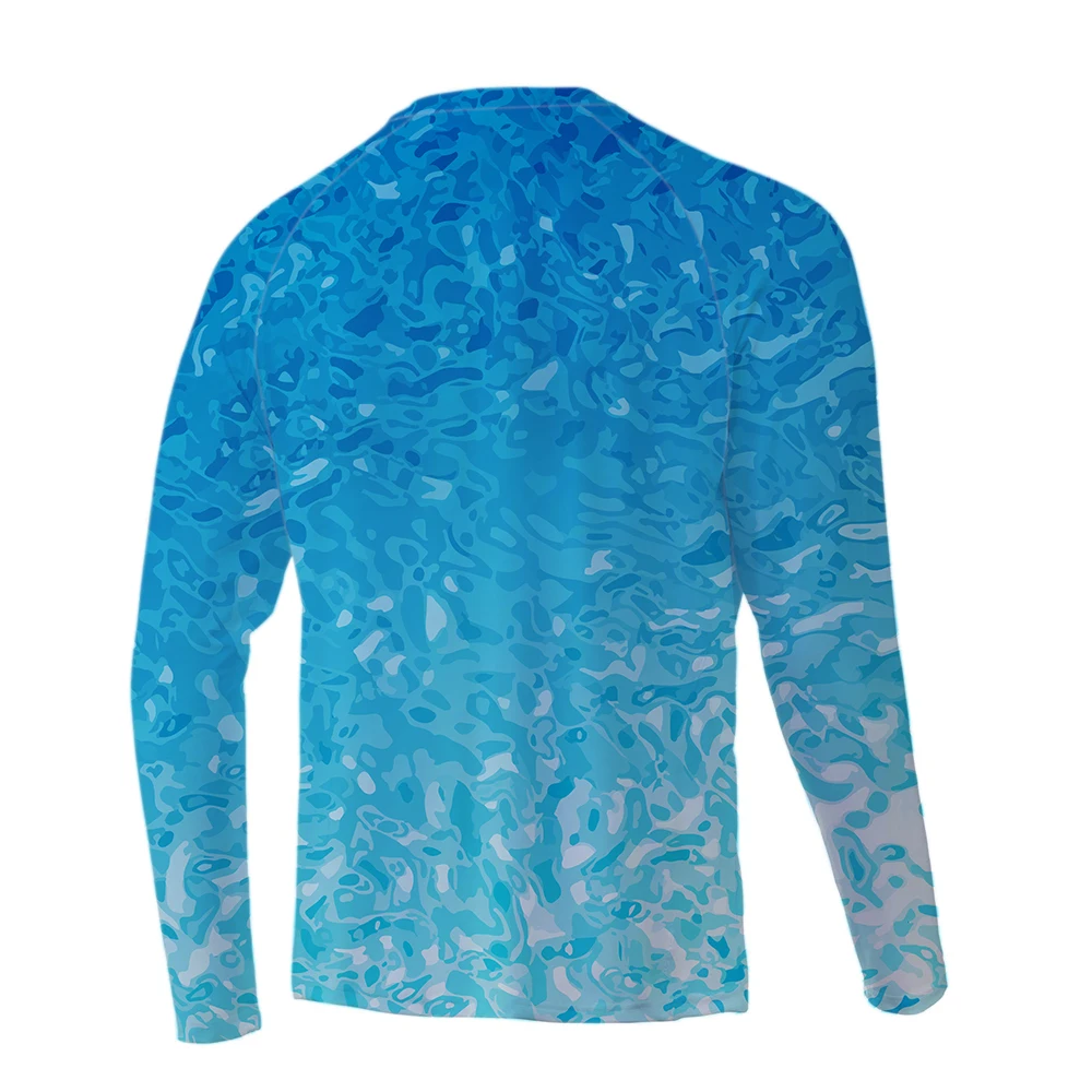 Fishing Wear Water Ripples Design Fishing Shirts Longsleeve Warmup Jersey