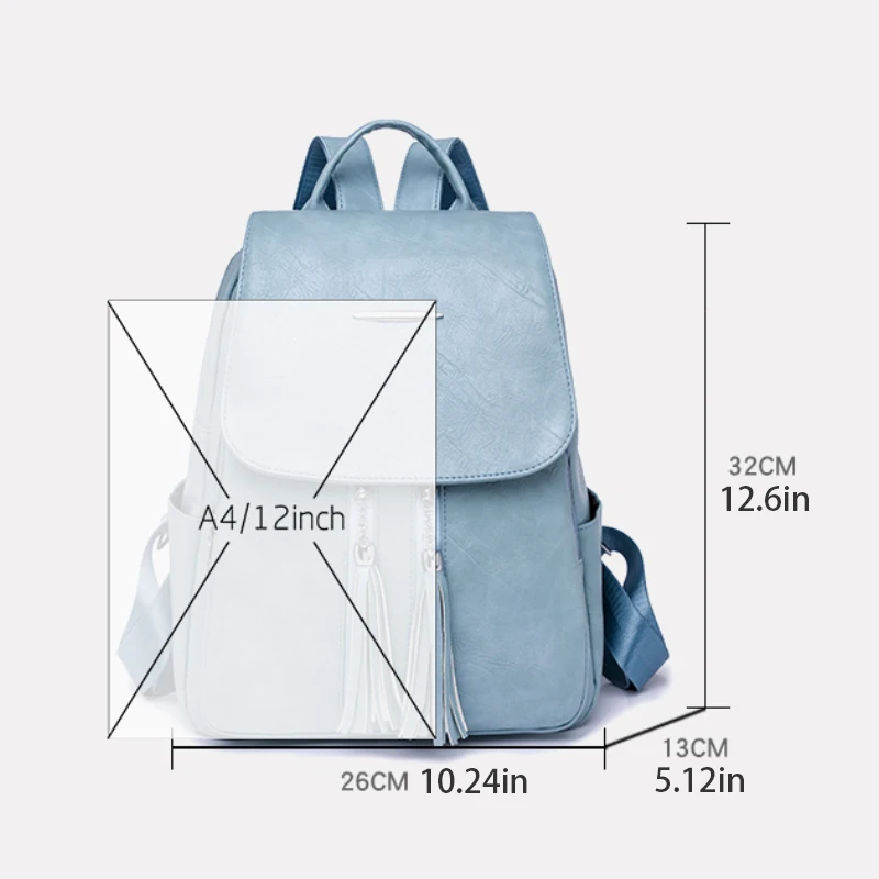 Ladies' backpack, travel bag, durable casual backpack with practical pockets and zipper closure
