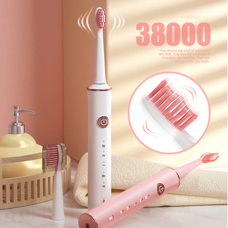 Electric Toothbrush for Adults USB Fast Charging IPX7 Waterproof 5 Speed Mode Intelligent Timing Reminder Smart