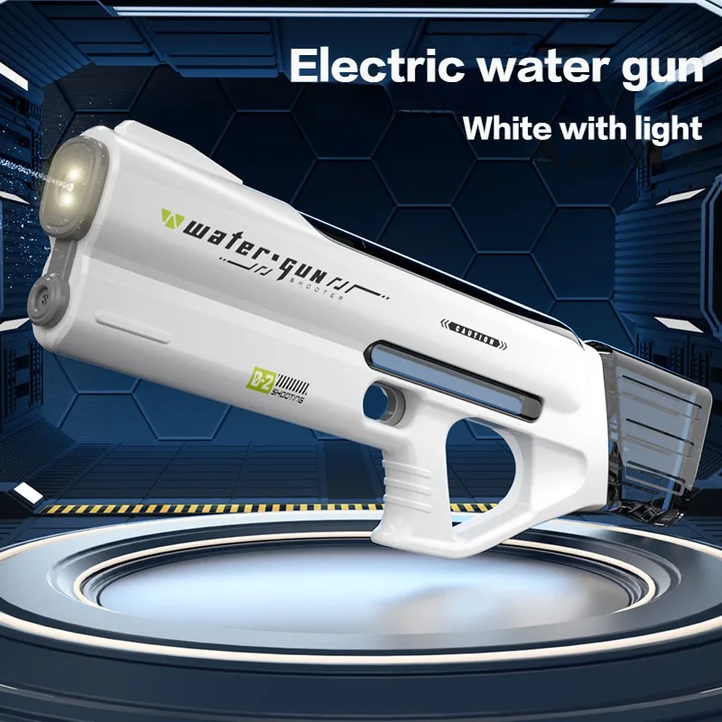 Pistola de água automática com sucção de água; brinquedo elétrico de pistola de água de grande capacidade; presente de dia das crianças.