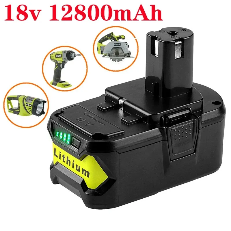 

Литий-ионный аккумулятор высокой емкости 18 в 12800 мАч для Ryobi Hot P108 RB18L40, аккумуляторная батарея для электроинструмента Ryobi ONE