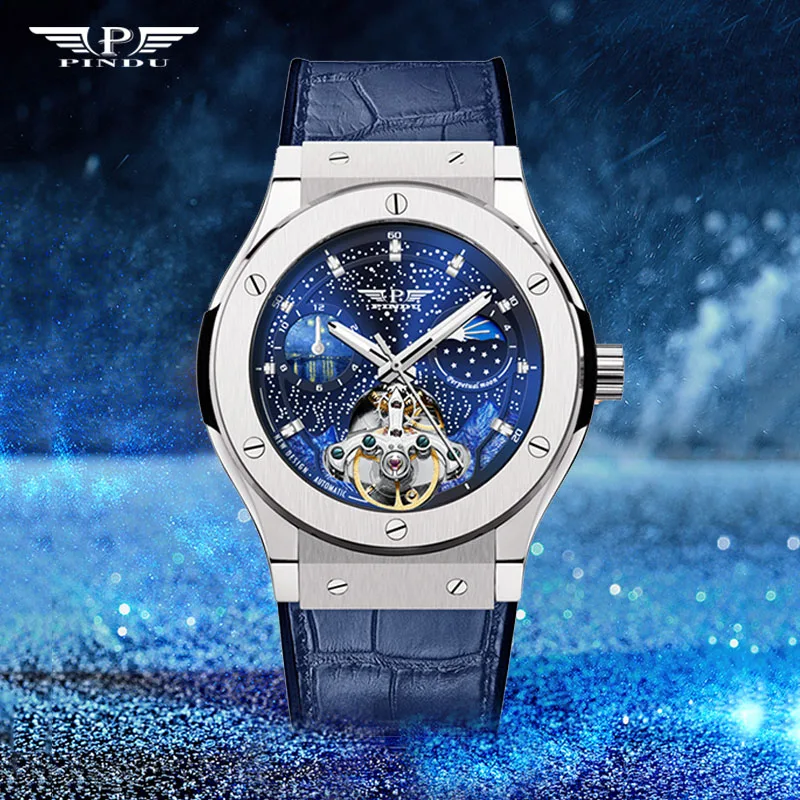 PINDU Fashion Luxury Top Brand Automatic Mechanical Watch Waterproof
