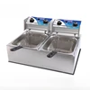 Commercial fryer. Large capacity. Double cylinder. Electric. For French fries. Snack equipment 1