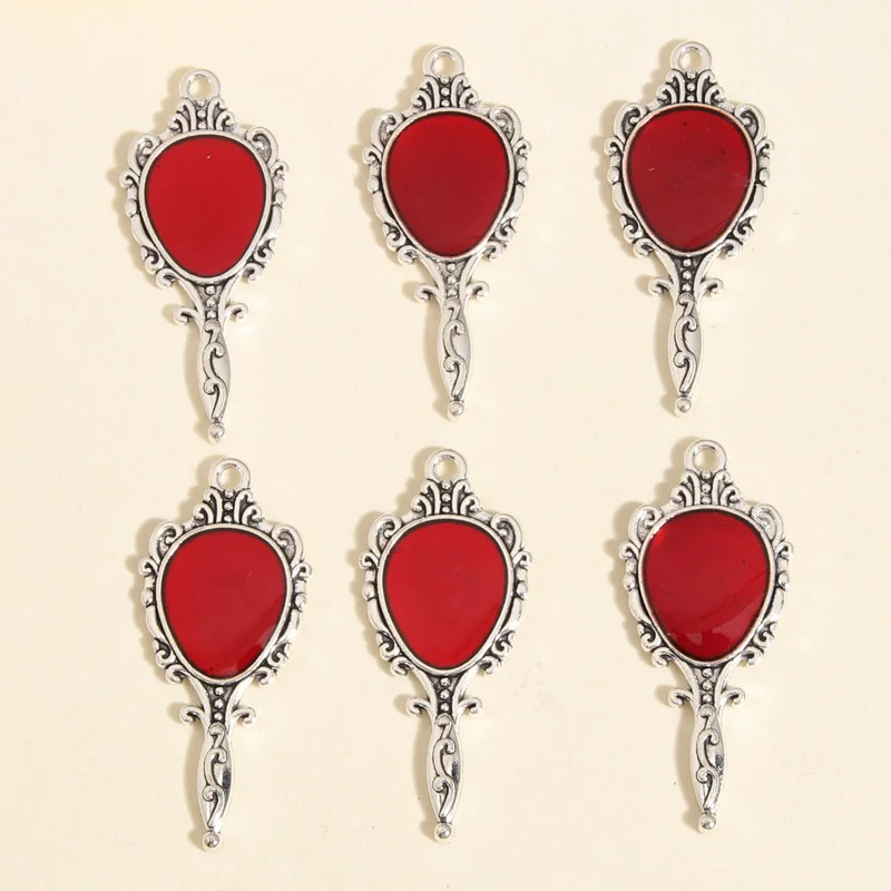 5 шт., зеркальные эмалированные подвески, 36 х16 мм